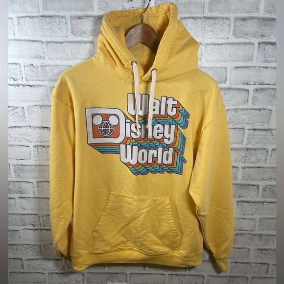 Adult unisex Disney Parks yellow Disney World hoodie sweatshirt Size Medium - Picture 1 of 4